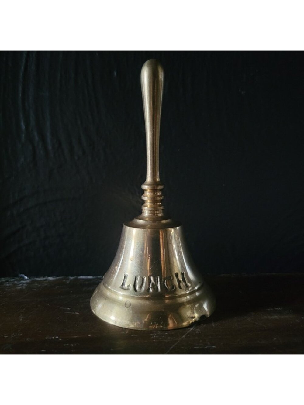 Vintage Battlefield Brass "Lunch" Bell Handheld Kitchen Bell Brass Lunch Bell